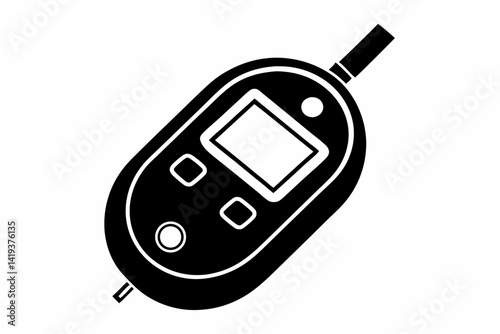 glucometer silhouette line art vector illustration