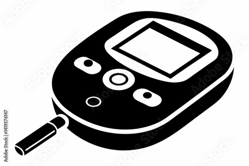 glucometer silhouette line art vector illustration