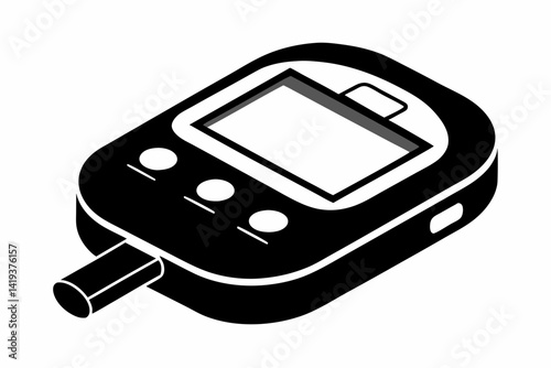 glucometer silhouette line art vector illustration