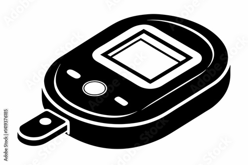 glucometer silhouette line art vector illustration