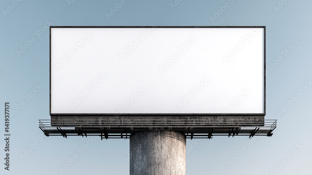 Fototapeta premium Empty billboard with clear sky background