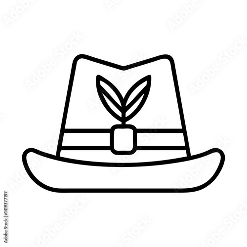 Explore traditional german bavarian hat vector illustration for oktoberfest celebration design element