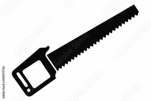 hacksaw silhouette line art vector illustration