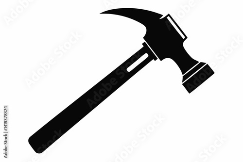 hammer silhouette line art vector illustration
