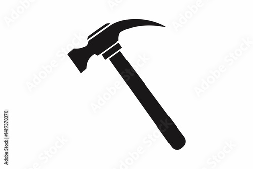 hammer silhouette line art vector illustration
