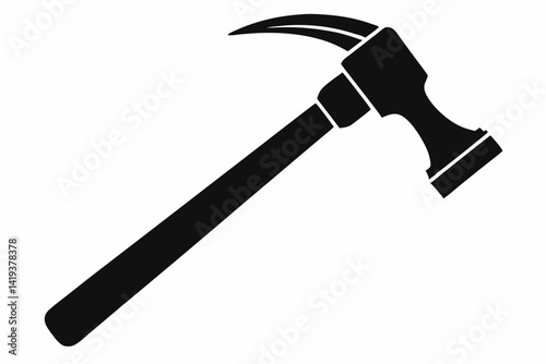 hammer silhouette line art vector illustration