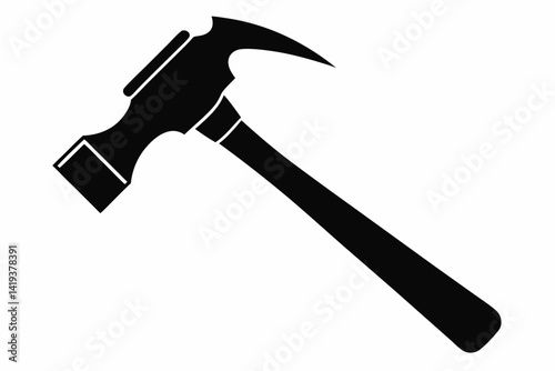 hammer silhouette line art vector illustration