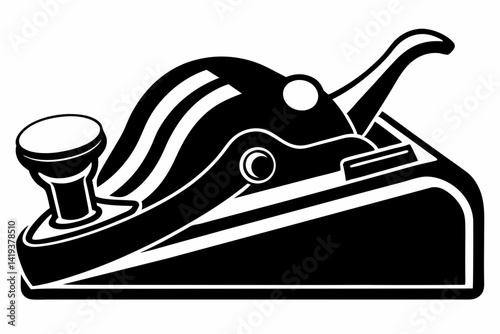 hand planer silhouette line art vector illustration
