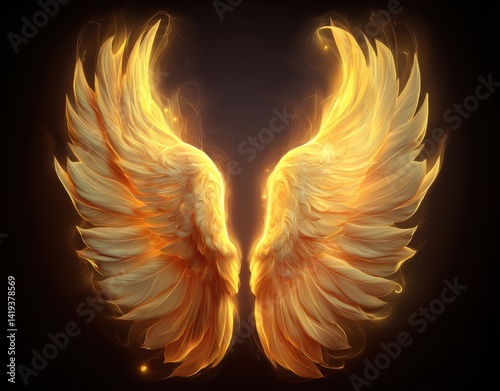 A black background featuring large fairy wings that shimmer in gold, perfect for photo zones or masking effects