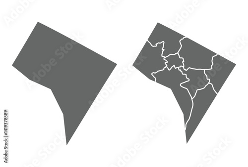 Washington DC Map Set Grey Design
