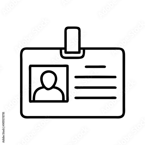 Id card identification badge employee access pass security identity corporate name tag icon vector