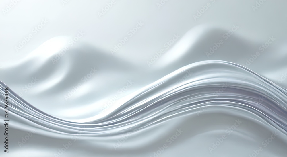 Obraz premium Soft White Waves of Flowing Fabric in Gentle Curves and Textures