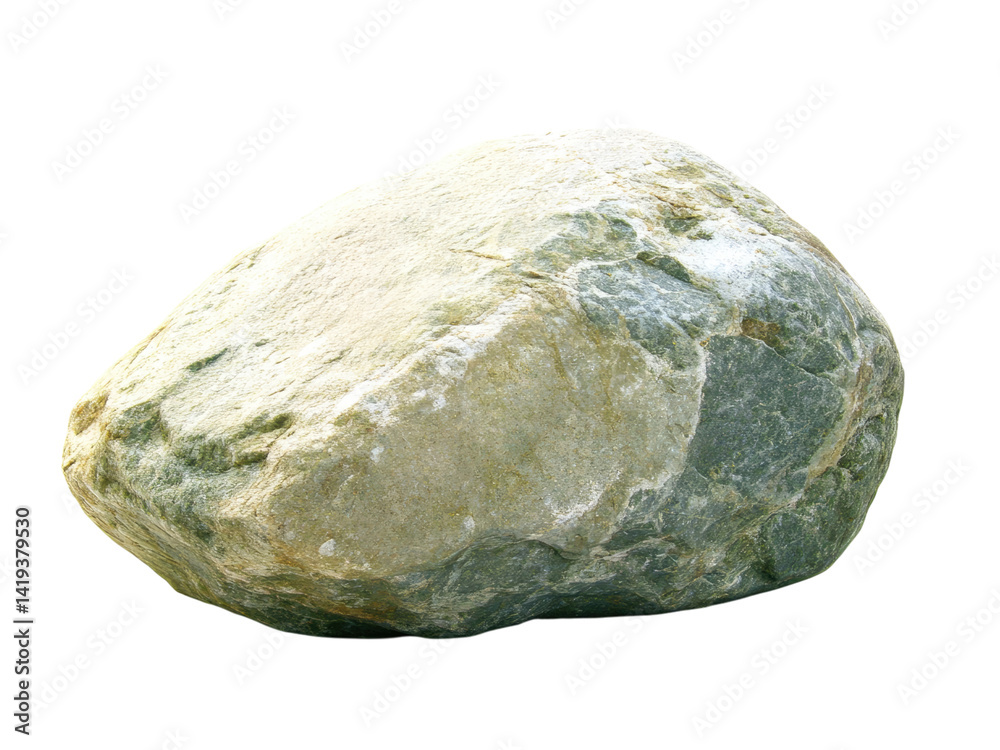 Closeup View of a Large, Smooth, Pale Green and Beige Boulder Isolated on Black Background Closeup View of a Large, Smooth, Pale Green and Beige Boulder Isolated on Black Background