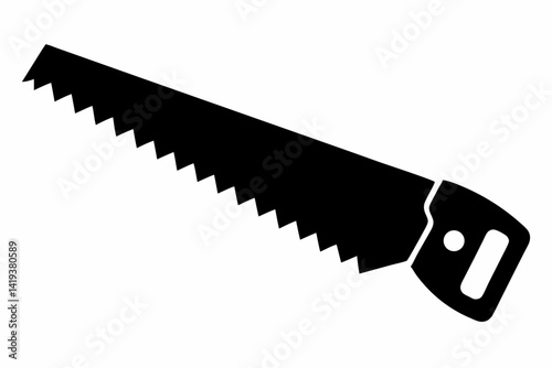 hand saw silhouette line art vector illustration