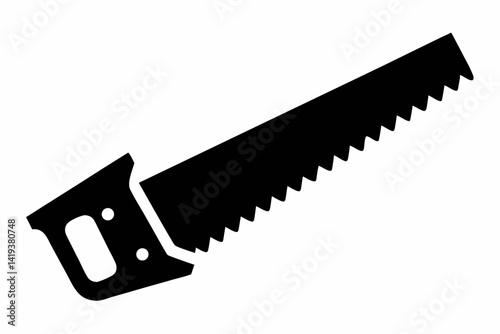 hand saw silhouette line art vector illustration