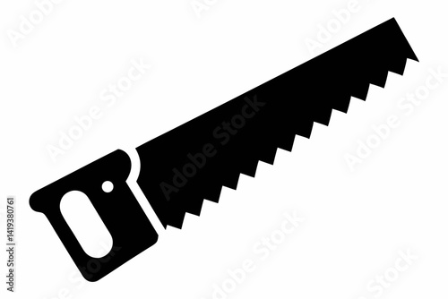 hand saw silhouette line art vector illustration