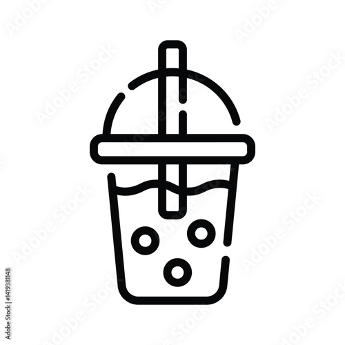 Check this visually appealing line icon of bubble tea