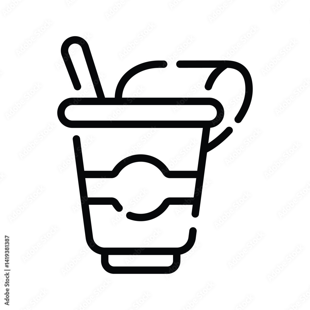 Grab this handy line style icon of yogurt Grab this handy line style icon of yogurt