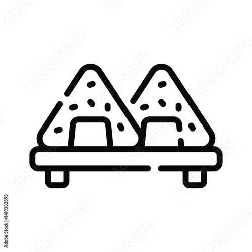 Here is a creatively designed line icon of onigiri