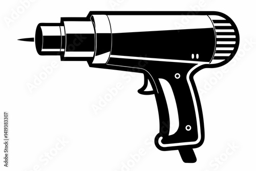 heat gun silhouette line art vector illustration