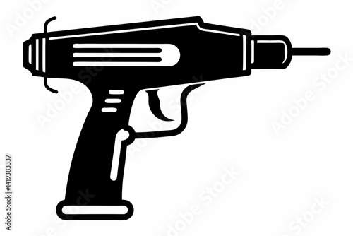 heat gun silhouette line art vector illustration
