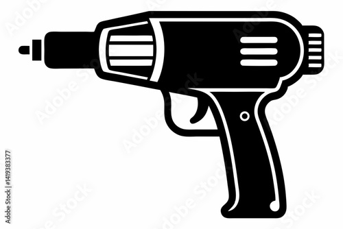 heat gun silhouette line art vector illustration
