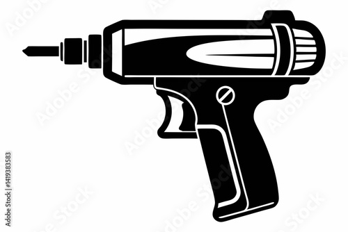 heat gun silhouette line art vector illustration