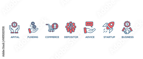 Angel investor banner web icon vector illustration concept of business angel, informal investor, investment founder with icon of capital, funding, commerce, depositor, advice, startup and business