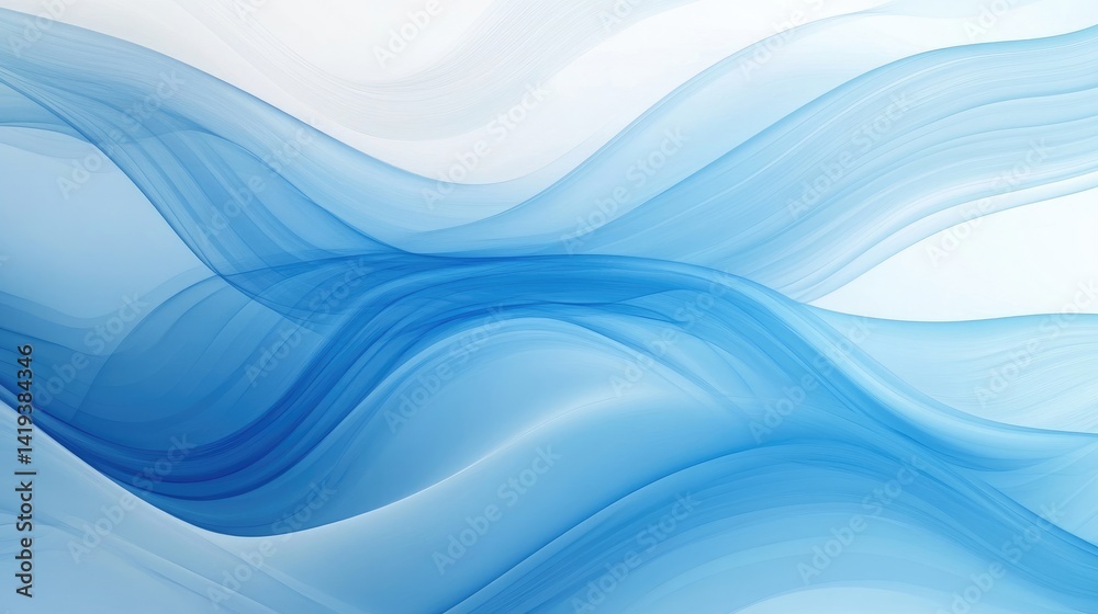 Fototapeta premium Color light blue abstract transparent gradient waves design