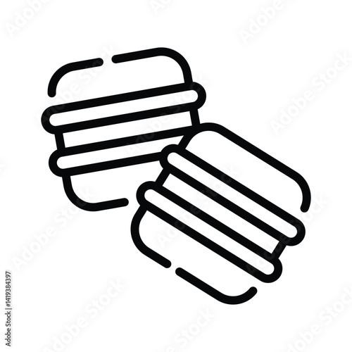 Macarons icon creatively designed in outline style