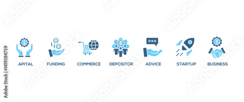 Angel investor banner web icon vector illustration concept of business angel, informal investor, investment founder with icon of capital, funding, commerce, depositor, advice, startup and business