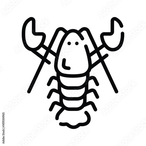 Easy to use line style icon of lobster seafood