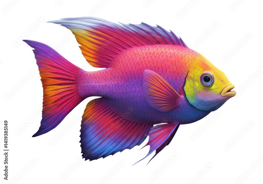Fototapeta premium Colorful fish illustration isolated on white background