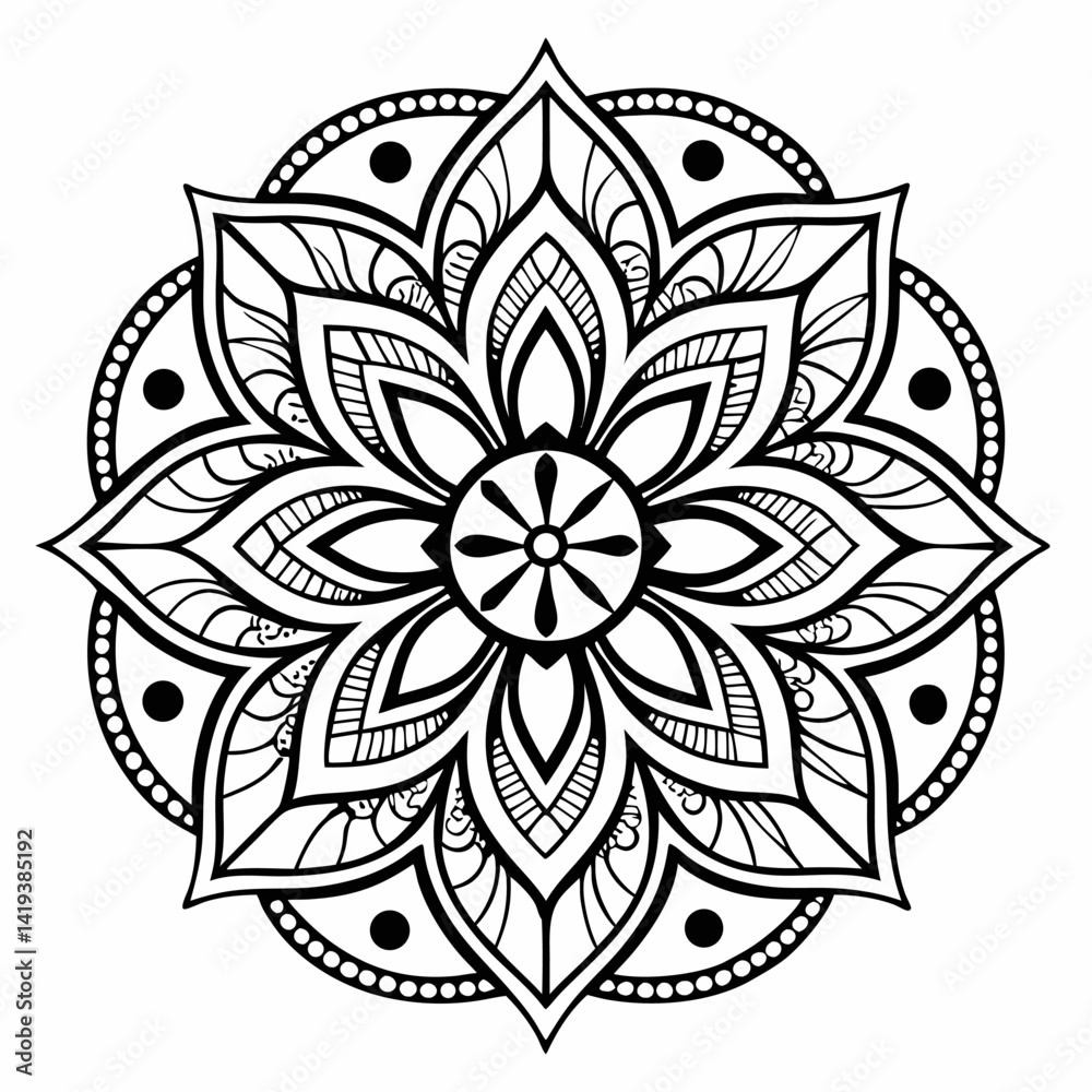 Fototapeta premium black and white flower