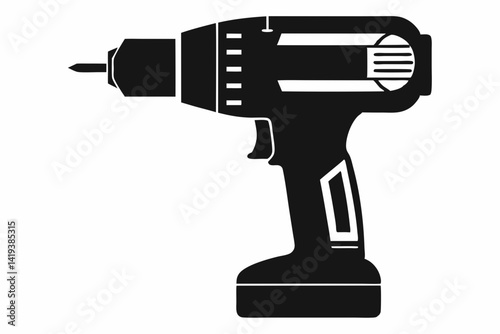 impact driver silhouette line art vector illustration
