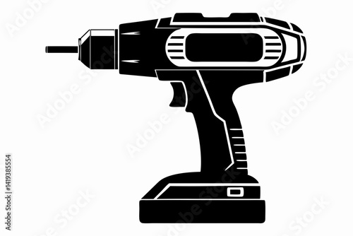 impact driver silhouette line art vector illustration