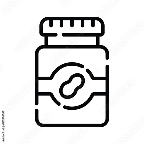 A handy outline style icon of peanut butter bottle