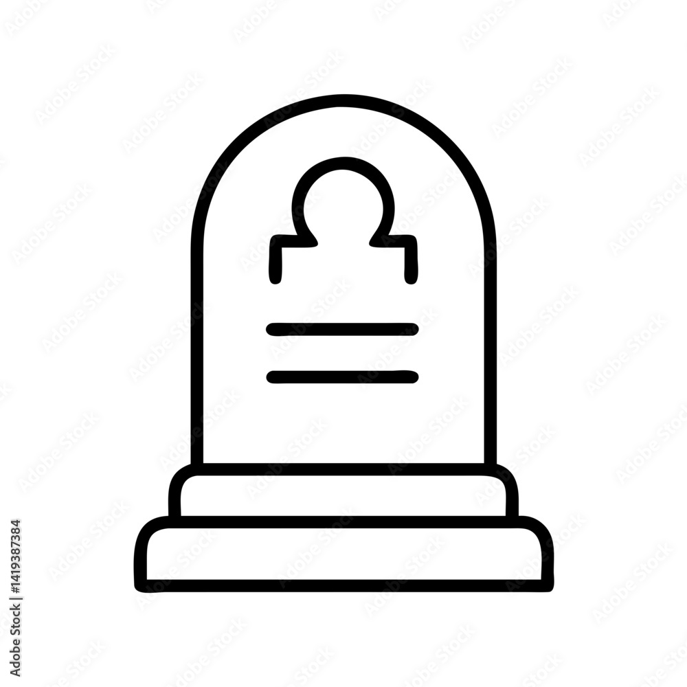 Obraz premium Libra zodiac sign tombstone vector icon illustration for astrology and horoscope design element