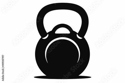 kettlebell silhouette line art vector illustration