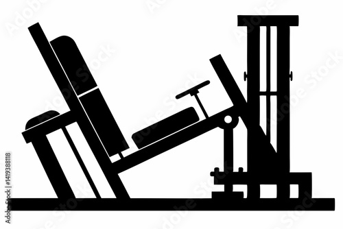 leg press machine silhouette line art vector illustration