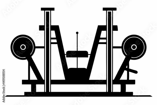 leg press machine silhouette line art vector illustration