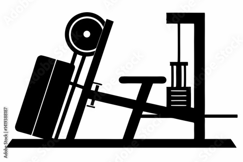 leg press machine silhouette line art vector illustration