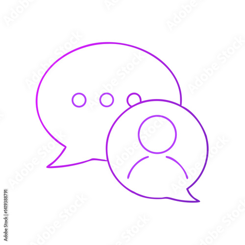 Icon of speech bubbles with a user silhouette  
