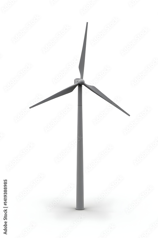 Sleek Wind Turbine: Minimalist 3D Model Render Sleek Wind Turbine: Minimalist 3D Model Render