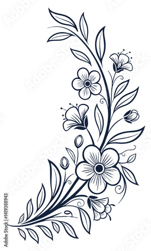 Wallpaper Mural black and white floral background Torontodigital.ca