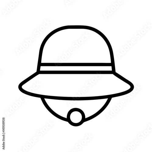 Explore the world with a pith helmet icon vector illustration symbol for adventure travel gear design