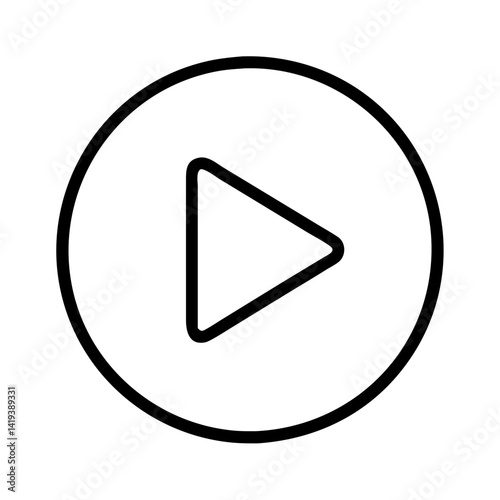 Play button icon vector illustration for video player media interface and app design element