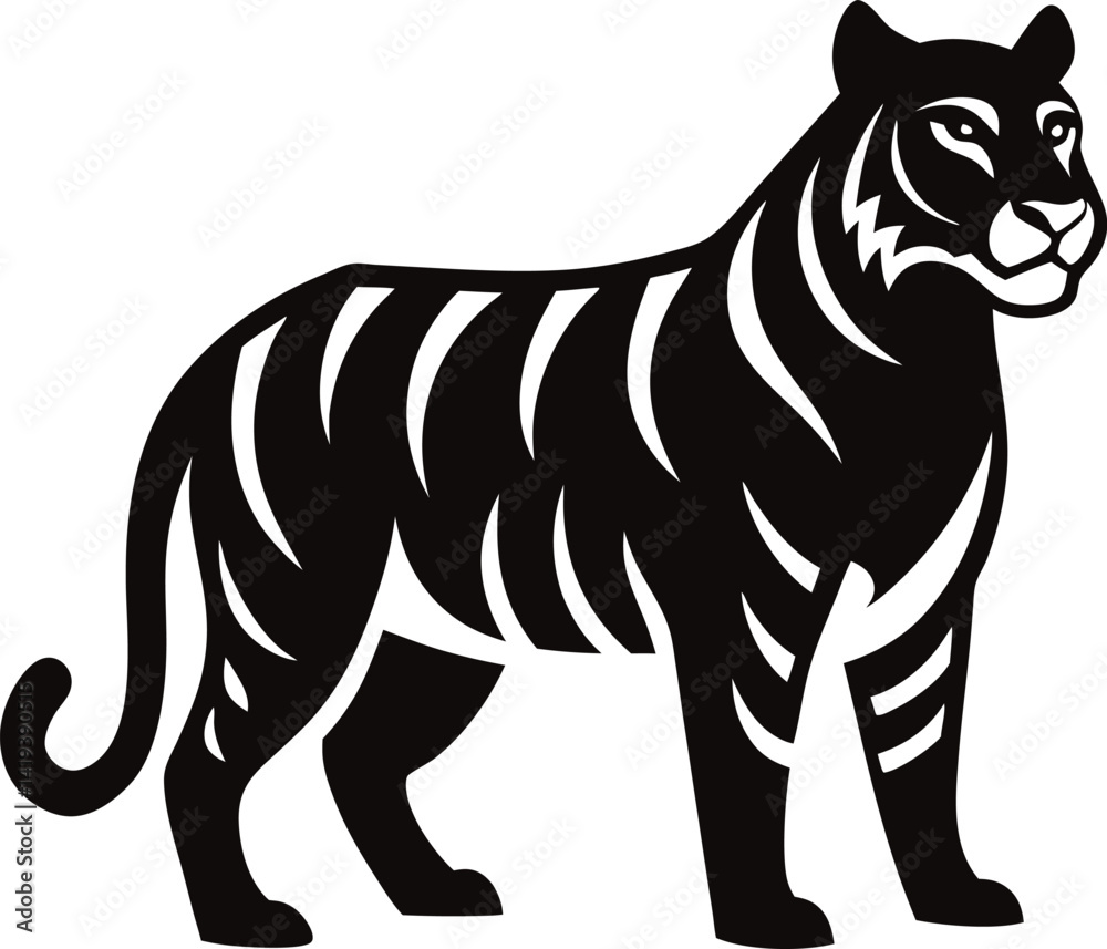Obraz premium tiger silhouette vector icon