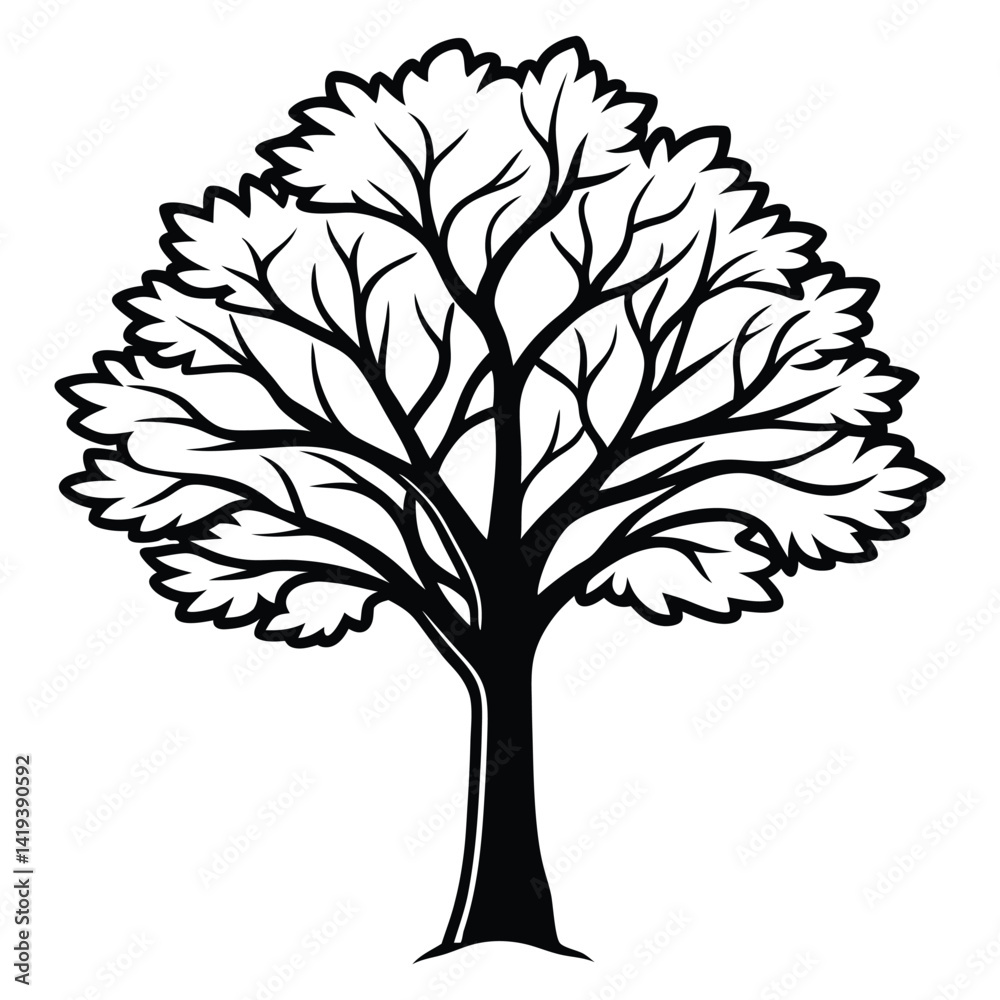 Obraz premium silhouette tree. isolated tree silhouette