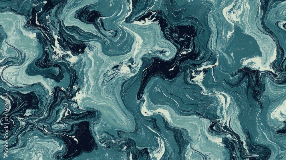 Intricate teal and navy abstract marble design. Intricate teal and navy abstract marble design.